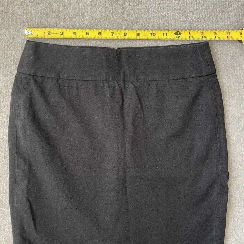 Banana Republic Skirt Womens 4 Black Stretch Pencil Back Slit Zipper Office